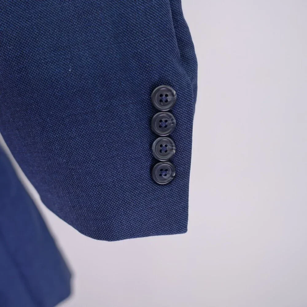 Jos A Bank Wool Blue Basketweave 2‎ Button Blazer 42L / Slim 44L